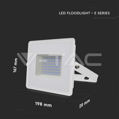 50W LED Прожектор Е-Series G2 Бяло Тяло 4000K - изглед 7