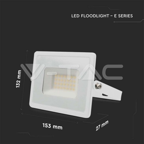 30W LED Прожектор Е-Series G2 Бяло Тяло 4000K - изглед 7