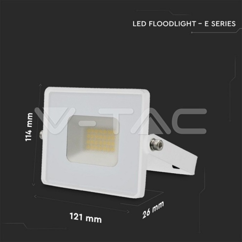 20W LED Прожектор Е-Series G2 Бяло Тяло 3000K - изглед 7
