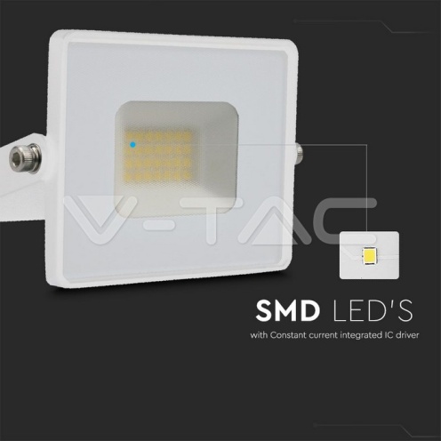 20W LED Прожектор Е-Series G2 Бяло Тяло 3000K - изглед 2