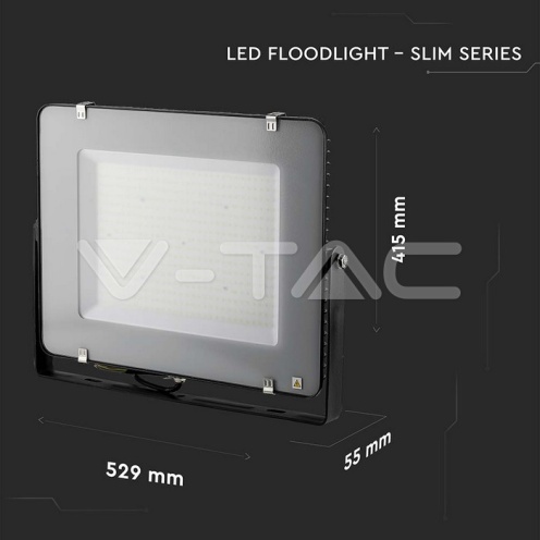 300W LED Прожектор SAMSUNG ЧИП G2 SMD SLIM Черно Тяло 4000К - изглед 4 - rZ commerce 300W LED Прожектор SAMSUNG ЧИП G2 SMD SLIM Черно Тяло 4000К - изглед 4