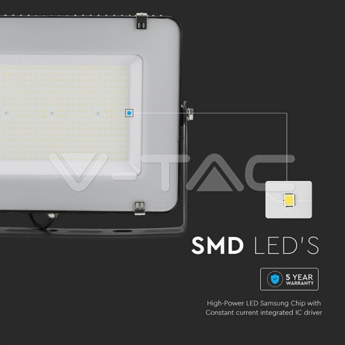 200W LED Прожектор SAMSUNG ЧИП G2SMD SLIM Черно Тяло 4000К - изглед 13