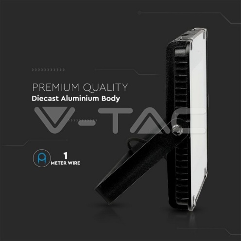 200W LED Прожектор SAMSUNG ЧИП G2SMD SLIM Черно Тяло 4000К - изглед 3