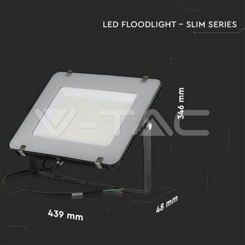 200W LED Прожектор SAMSUNG ЧИП G2SMD SLIM Черно Тяло 4000К - изглед 5