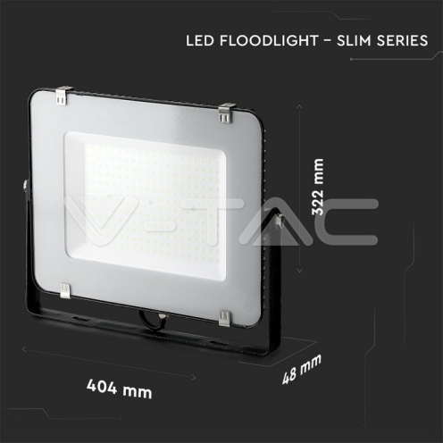 150W LED Прожектор SAMSUNG ЧИП G2 SMD SLIM Черно Тяло 4000К - изглед 4