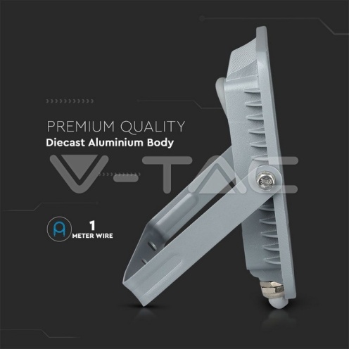 100W LED Прожектор SAMSUNG ЧИП G2 SMD SLIM Сиво Тяло 4000К 120LM/W - изглед 2 - rZ commerce 100W LED Прожектор SAMSUNG ЧИП G2 SMD SLIM Сиво Тяло 4000К 120LM/W - изглед 2