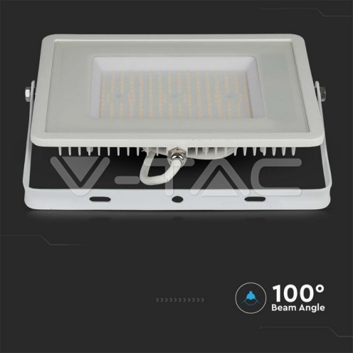 100W LED Прожектор SAMSUNG ЧИП G2 SMD SLIM Бяло Тяло 4000К 120LM/W_new - изглед 3