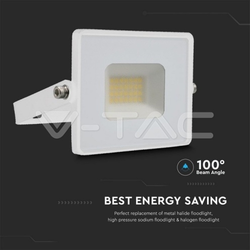 20W LED Прожектор Е-Series G2 Бяло Тяло 6500K - изглед 4