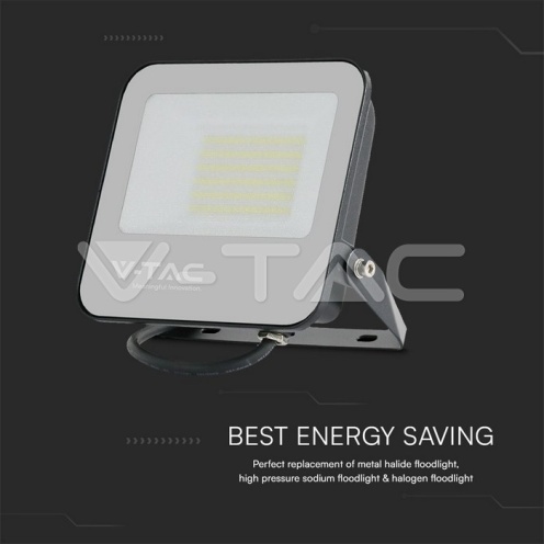 50W LED Прожектор 4000K Черно Тяло Сиво Стъкло 160lm/W 5год. Гаранция - изглед 4 - rZ commerce 50W LED Прожектор 4000K Черно Тяло Сиво Стъкло 160lm/W 5год. Гаранция - изглед 4