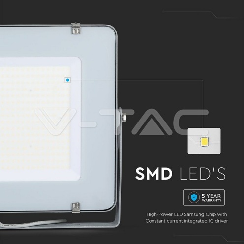 300W LED Прожектор SAMSUNG ЧИП G2 SMD SLIM Сиво Тяло 6500К - изглед 13
