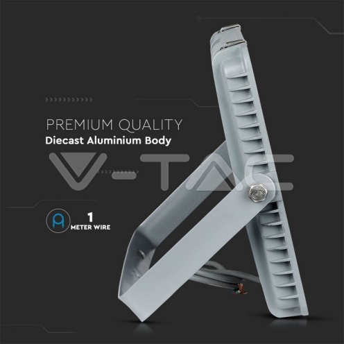 300W LED Прожектор SAMSUNG ЧИП G2 SMD SLIM Сиво Тяло 6500К - изглед 4