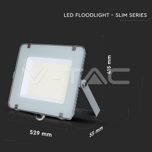 300W LED Прожектор SAMSUNG ЧИП G2 SMD SLIM Сиво Тяло 6500К - изглед 5