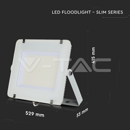 300W LED Прожектор SAMSUNG ЧИП G2 SMD SLIM Бяло Тяло 4000К - изглед 4
