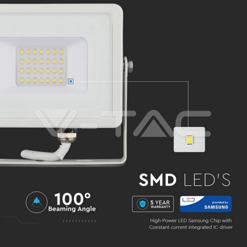 20W LED Прожектор SAMSUNG ЧИП SMD Бяло Тяло 6400К - изглед 10 - rZ commerce 20W LED Прожектор SAMSUNG ЧИП SMD Бяло Тяло 6400К - изглед 10