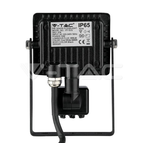 10W LED Прожектор Със Сензор SAMSUNG ЧИП Черно Тяло 4000K - изглед 7