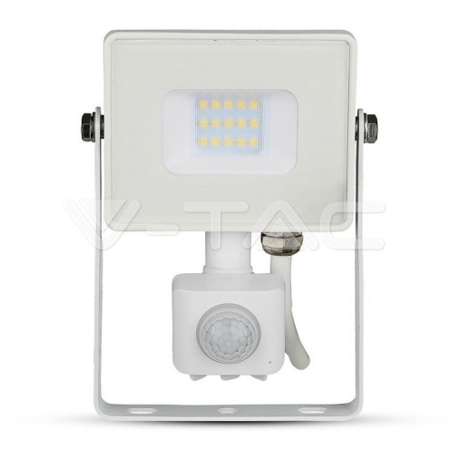 10W LED Прожектор Със Сензор SAMSUNG ЧИП Бяло Тяло 6400К - изглед 7