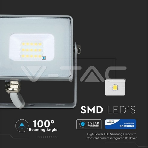 10W LED Прожектор SAMSUNG ЧИП SMD Сиво Тяло 4000К - изглед 10 - rZ commerce 10W LED Прожектор SAMSUNG ЧИП SMD Сиво Тяло 4000К - изглед 10