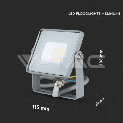 10W LED Прожектор SAMSUNG ЧИП SMD Сиво Тяло 4000К - изглед 3 - rZ commerce 10W LED Прожектор SAMSUNG ЧИП SMD Сиво Тяло 4000К - изглед 3