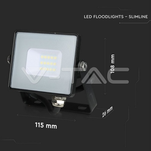 10W LED Прожектор SAMSUNG ЧИП SMD Черно Тяло 4000К - изглед 4