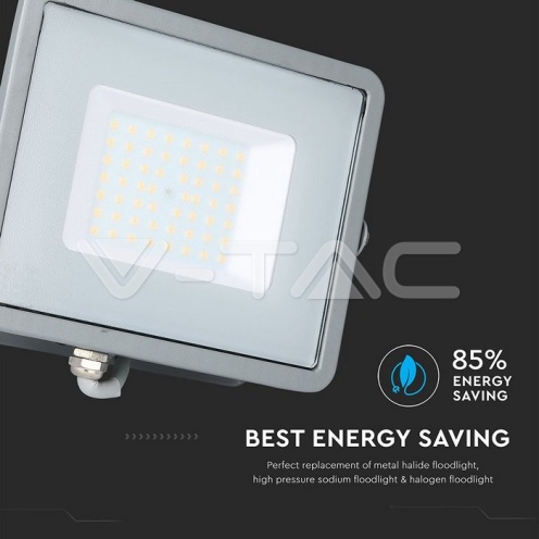 50W LED Прожектор SAMSUNG ЧИП SMD Сиво Тяло 6400К - изглед 12