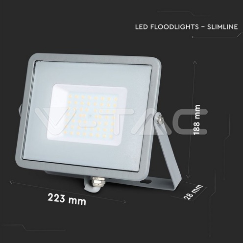 50W LED Прожектор SAMSUNG ЧИП SMD Сиво Тяло 6400К - изглед 3