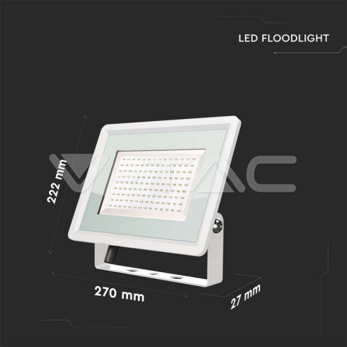 100W LED Прожектор Бяло Тяло 6400K - изглед 7