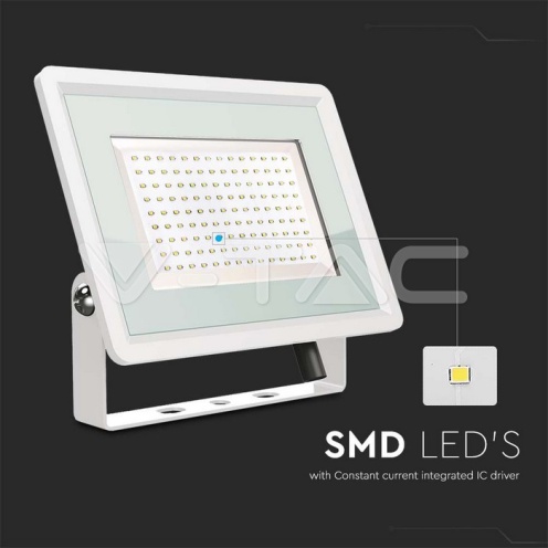 100W LED Прожектор Бяло Тяло 6400K - изглед 2