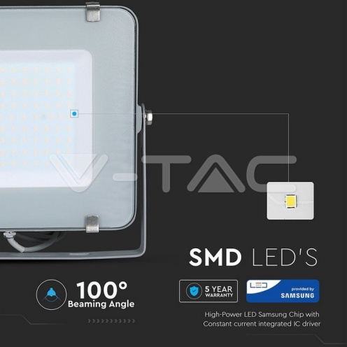 150W LED Прожектор SAMSUNG ЧИП SMD Сиво Тяло 6400К - изглед 10 - rZ commerce 150W LED Прожектор SAMSUNG ЧИП SMD Сиво Тяло 6400К - изглед 10