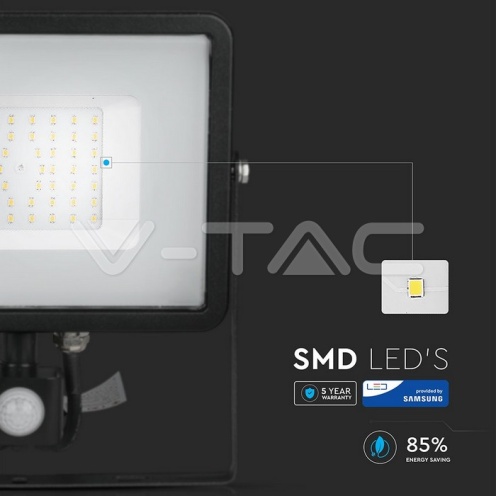 50W LED Прожектор Със Сензор SAMSUNG ЧИП Черно Тяло 3000К - изглед 13 - rZ commerce 50W LED Прожектор Със Сензор SAMSUNG ЧИП Черно Тяло 3000К - изглед 13