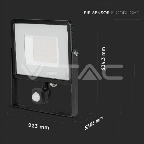 50W LED Прожектор Със Сензор SAMSUNG ЧИП Черно Тяло 3000К - изглед 5 - rZ commerce 50W LED Прожектор Със Сензор SAMSUNG ЧИП Черно Тяло 3000К - изглед 5