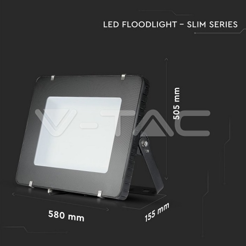 500W LED Прожектор SAMSUNG ЧИП SMD SLIM Черно Тяло 6400К 120LM/W - изглед 5