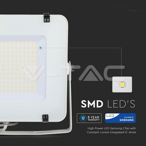 150W LED Прожектор SAMSUNG ЧИП SMD SLIM Бяло Тяло 6400К 120LM/W - изглед 13