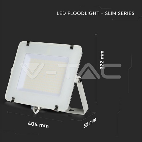 150W LED Прожектор SAMSUNG ЧИП SMD SLIM Бяло Тяло 6400К 120LM/W - изглед 5
