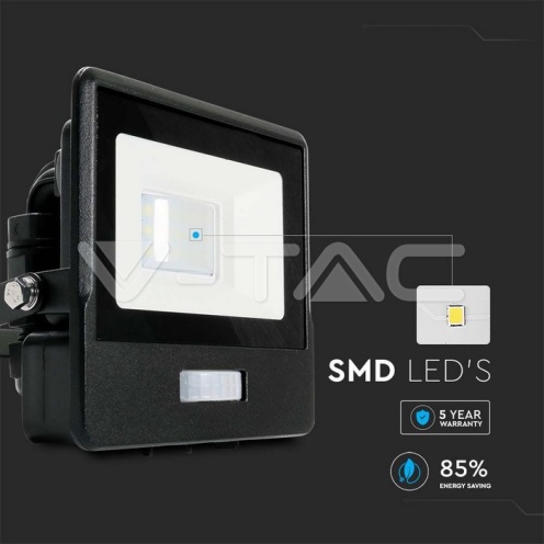 10W LED Прожектор PIR Сензор SAMSUNG ЧИП Черно - изглед 8