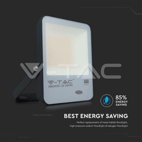 100W LED Прожектор Със Светлинен Сензор SAMSUNG ЧИП Черно Тяло 6500К 100LM/W - изглед 8