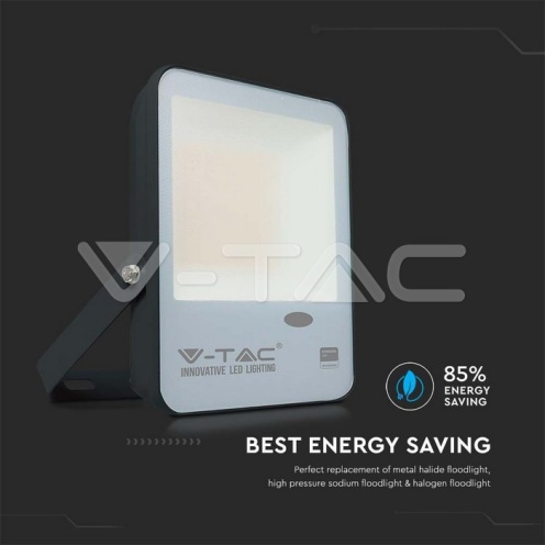 50W LED Прожектор Със Светлинен Сензор SAMSUNG ЧИП Черно Тяло 6500К 100LM/W - изглед 8