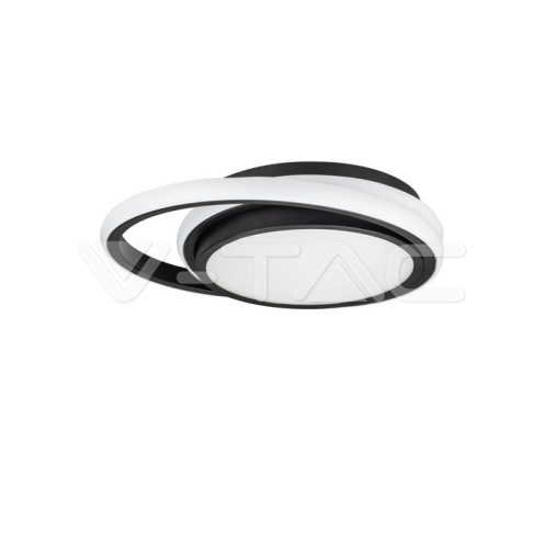 LED Осветител 24W Плафон 4000К Черен Двоен Кръг 2560Lm - изглед 1