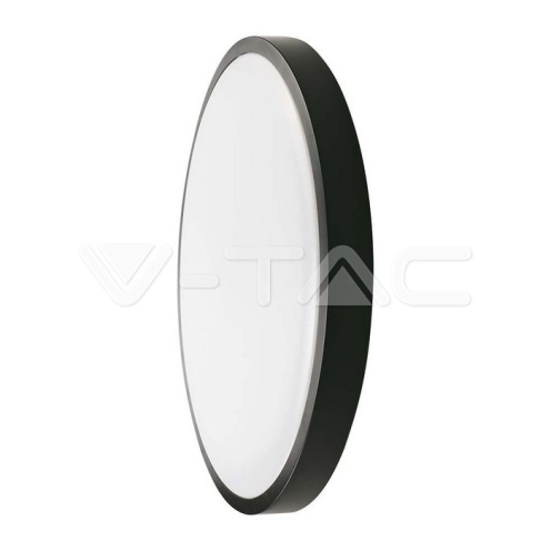 18W LED Плафон Кръг Черна Рамка 3000К IP44 - изглед 1