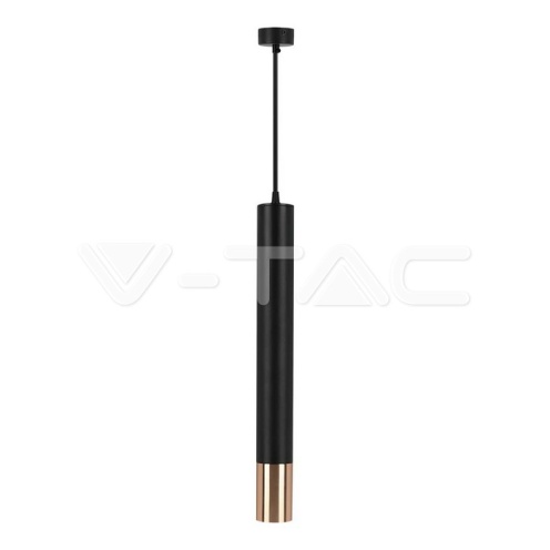 1*GU10 Корпус Пендел Черен + Златно D:60*500MM - изглед 1 - rZ commerce 1*GU10 Корпус Пендел Черен + Златно D:60*500MM - изглед 1